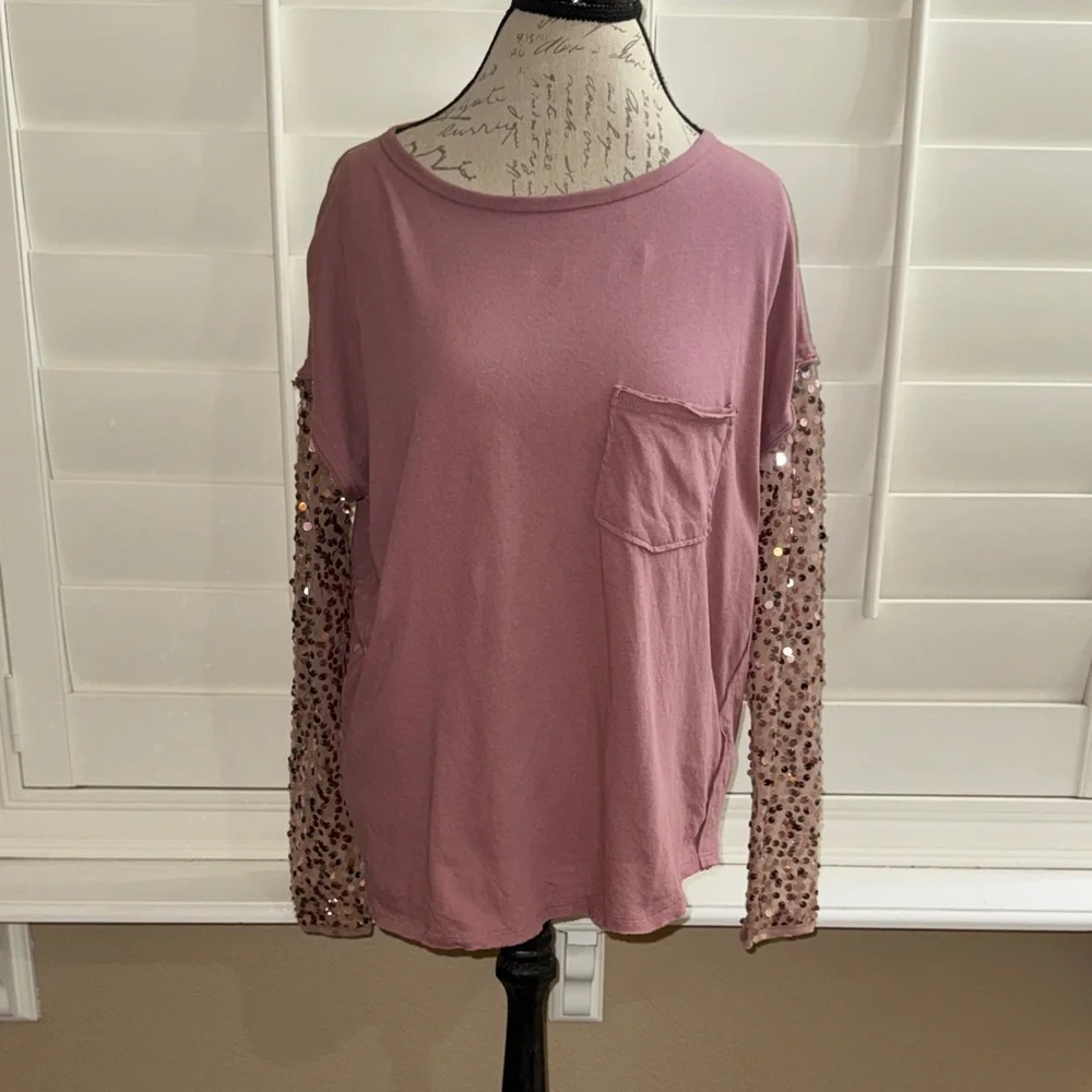 Free People Celine Tee Lavender Shadows